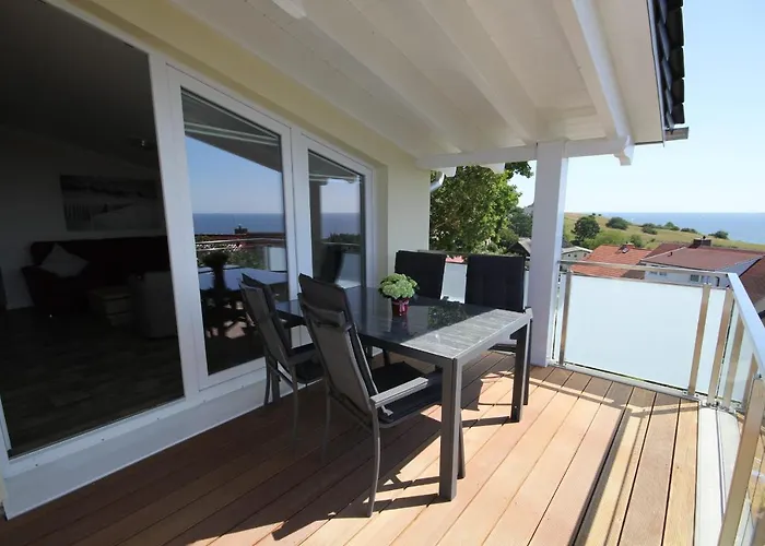 mit Meerblick und Balkon, gratis Nutzung vom AHOI Erlebnisbad und Sauna in Sellin - Meeresblick FeWo 66 Apartment Goehren (Ruegen)